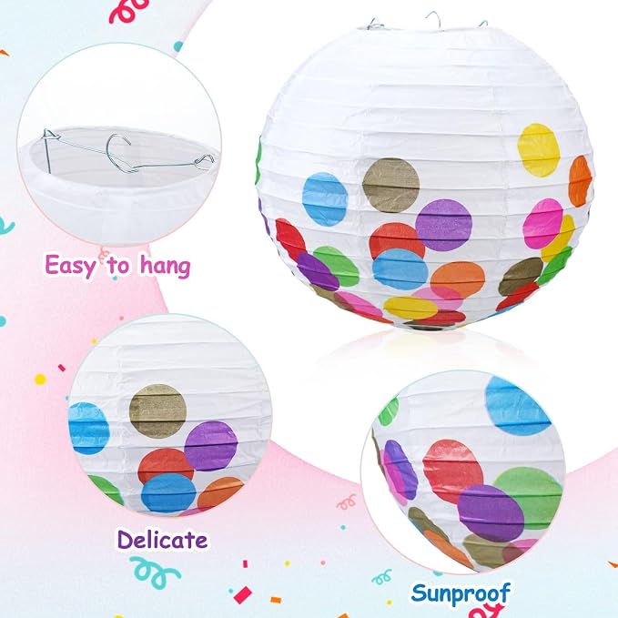 12 Pcs 10 Inch Hanging Paper Lanterns Party Decorations Pastel Classroom Decor - Image 4