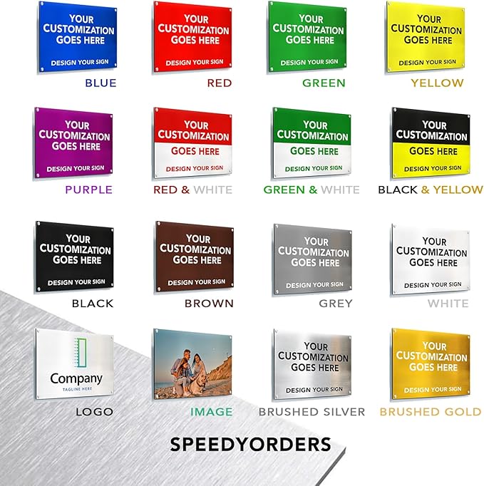 Custom Metal Signs, Personalized Aluminum, Customized Safety, Business Signs, Waterproof Outdoor, White Aluminum (Blue, 24x18 In)
