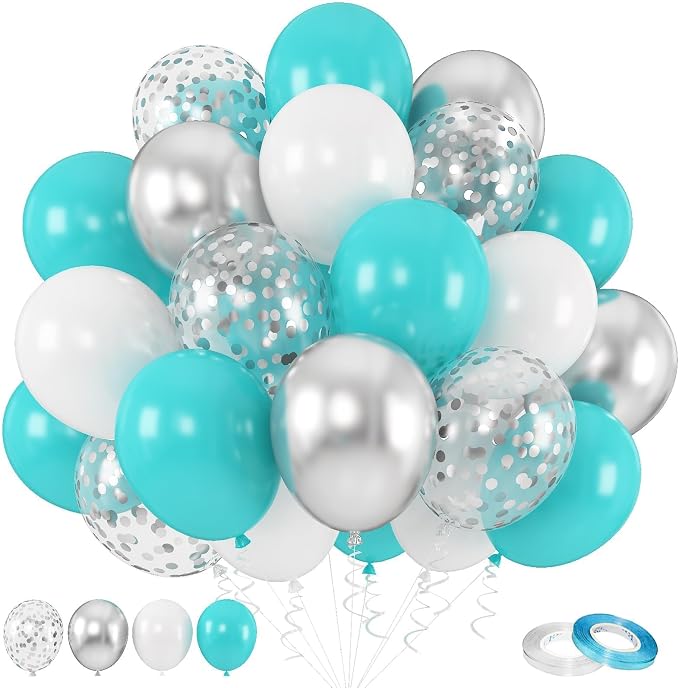 Teal and Silver Balloons by KEPMOV