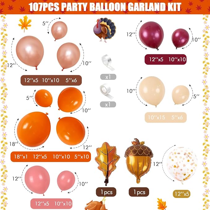 Fall Balloon Arch Kit, Autumn Birthday Party Decor Terracotta Orange Dusty Pink - Image 2