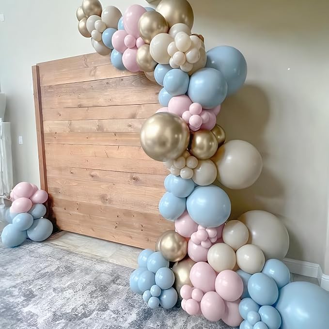Gender Reveal Balloon Arch Kit, Metallic Gold Sand White Balloons - Image 7