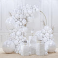 PartyWoo Pearl White Balloons 140pcs Metallic White Color Different Sizes | 18 by PartyWoo