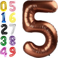 Number 4 Balloons 40 Inch Coffee Brown Balloon by Argthjy