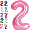 Pink Number 2 Balloon 40 inch, Balloon numbers party supplies, deco photo shoot by Upgesy