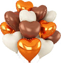 Orange White Brown Heart Foil Balloons by Adorely