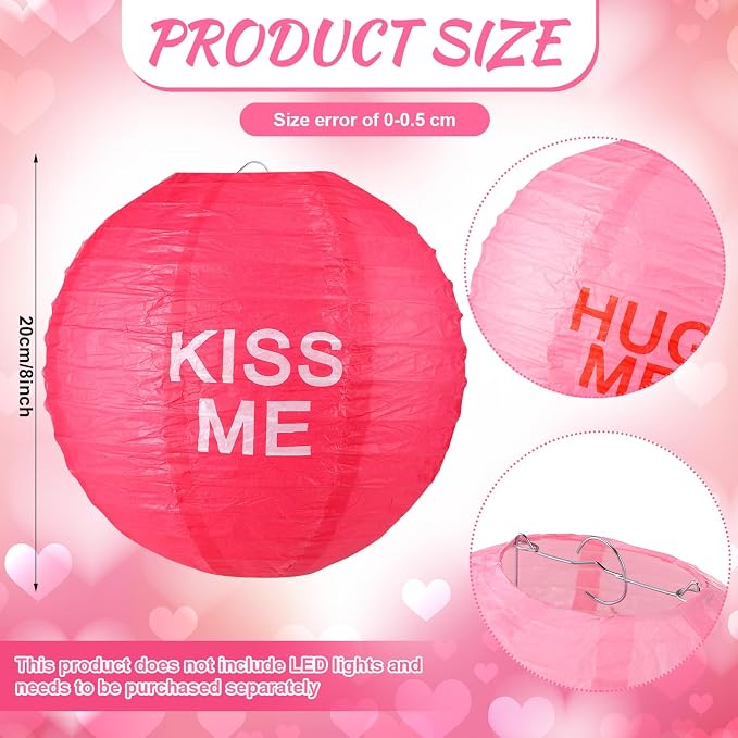 Panelee 12 Pcs Valentine's Day Party Decorations Paper Lanterns Conversation - Image 2