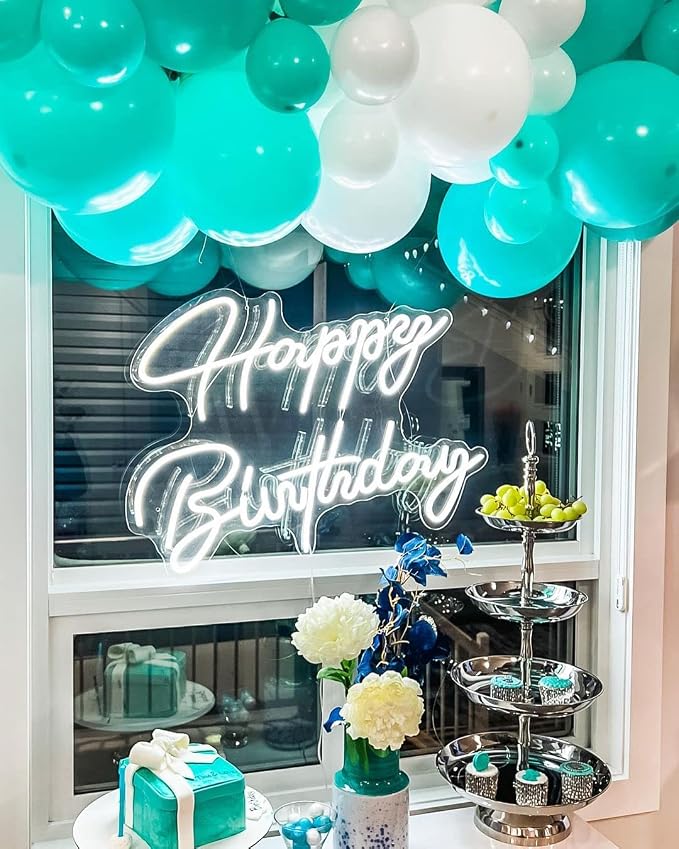 Teal Blue Silver Balloons - Image 4