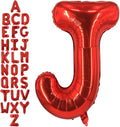 40 Inch Red Letter J Balloons, DIY Phrase Foil Alphabet Letter J Balloons DIY by LHOAVWE