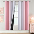 Pink and Greyish White Ombre Blackout Curtains 72 Inch Long by ESTELARTEXTILER