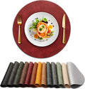 UnivoColors Placemats Round Faux Leather Placemats Set of 4-Waterproof-Wipe by UnivoColors
