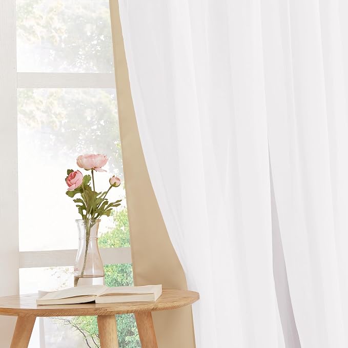 PONY DANCE Curtains for Living Room, 52-inch Wide, Biscotti Beige - Image 5