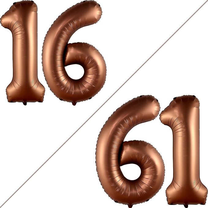 KatchOn Coffee Brown 1-Piece Number 16 Balloon - Image 2