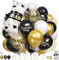 Black Gold Graduation Balloons, Certificate Foil Grad Printed Balloon by Paready