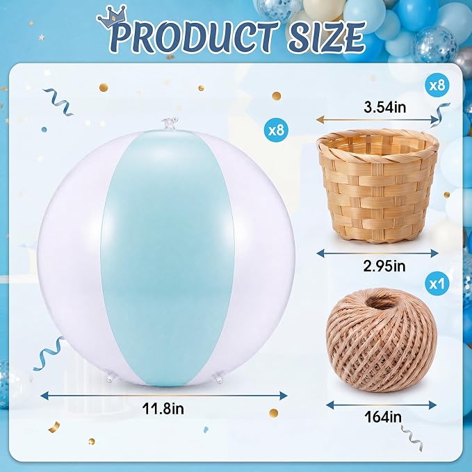 8 Sets Hanging Hot Air Balloon Decoration from Ceiling 12 Inch PVC Lanterns - Image 2