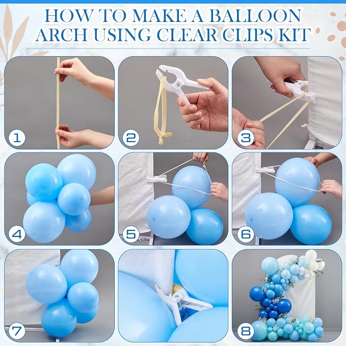 108 Pcs Balloon Arch Kit, 10 White 4 Inch Clips, 50 White 260 Balloons | - Image 4