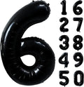 40 inch Black 6 Number Balloon Giant Foil Helium Balloons Black Large Digital by Yeodong