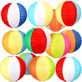 Panelee 12 Pcs 8 Inch Beach Ball Paper Lanterns Pool Party Decorations Summer by Panelee