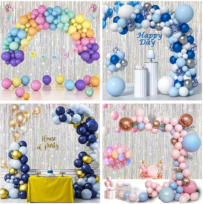 3 Pack Shiny Silver Backdrop Party Decorations Tinsel Curtain Party Backdrop - Image 2