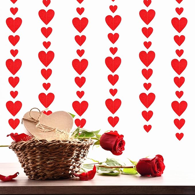 Valentines-Day Party Decorations Red Heart-Garland - 52ft Special Night - Image 5