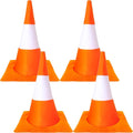 4 Pcs Halloween Adult Traffic Cone Hat Costume Funny Orange Construction Cone by Swakuta