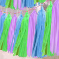 Purple Green and Blue Tissue Paper Tassels 30pcs Streamers Party by Unknown