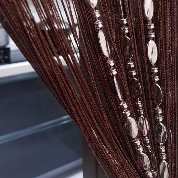 ave split 100cmX200cm Decorative Door String Curtain Beads Wall Panel Fringe - Image 2