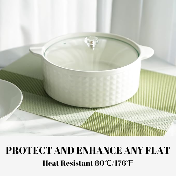 Placemats Set of 8 Vinyl/Plastic Woven Place Mats - Image 4