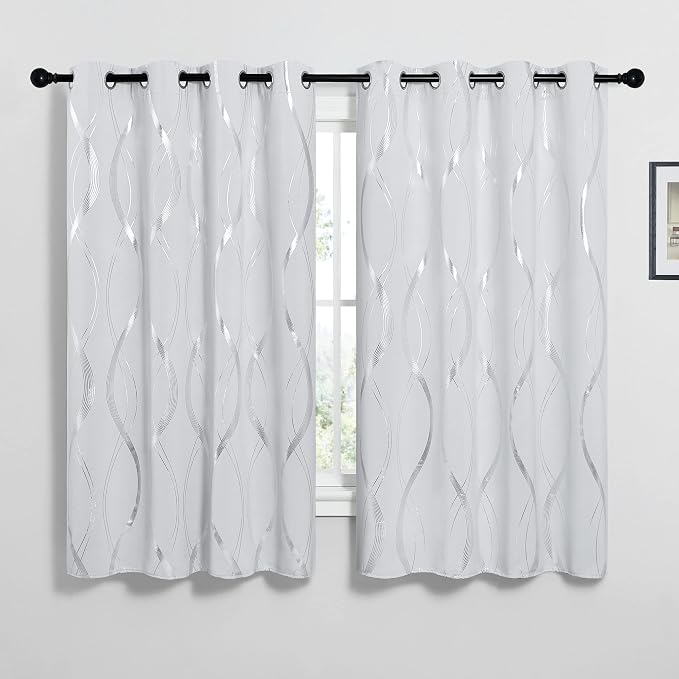 NICETOWN Greyish White Blackout Curtains - Image 2