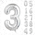 40 Inch Silver Number Balloons, Helium Mylar Foil Number Balloons by Unknown