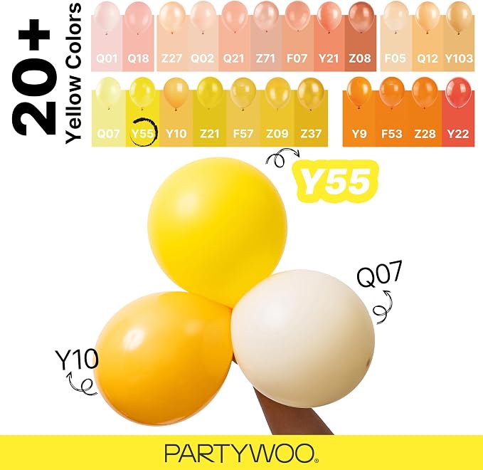 PartyWoo Yellow Balloons 120pcs Matte Yellow Color 18 12 10 5 Inch | 18 12 10 5 - Image 4