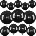 12Pcs Black Round Foil Balloons by vibzox