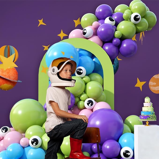 Blue Purple Balloons Arch for Kids Theme Party Decorations - Image 4