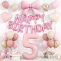 Dusty Pink Number 5 Balloon, 5th Birthday Decorations by Hapmori