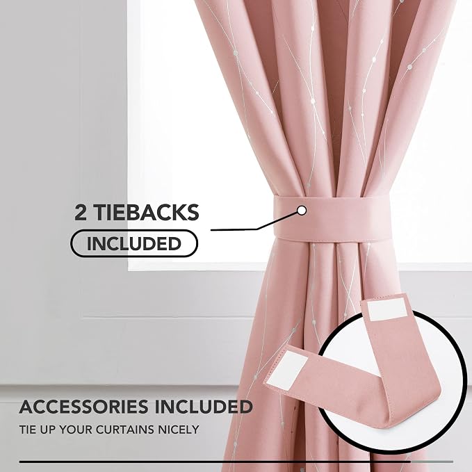 Deconovo Living Room Curtains 63 Inches Long, Thermal Insulated, Room Darkening - Image 4