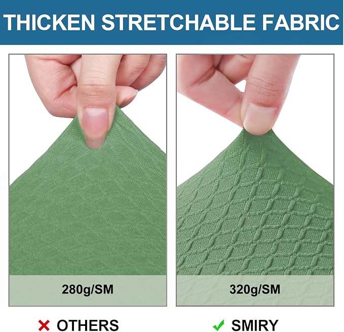 Smiry Waterproof Seat Covers for Dining Room Chairs, No Rear Covers | Stretch - Image 4