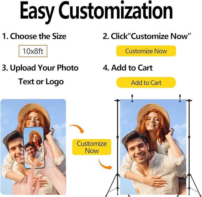 BELECO Fabric 30x10ft Custom Backdrop Picture Customized Backdrop - Image 3