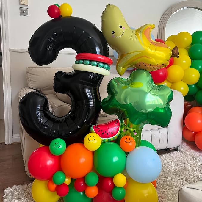 Black 5 Balloon Number, 40 Inch Number 5 Balloon Large Black 5 Foil Mylar - Image 2