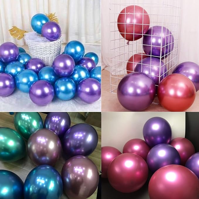 5 inch Metallic Purple Balloons - Image 4