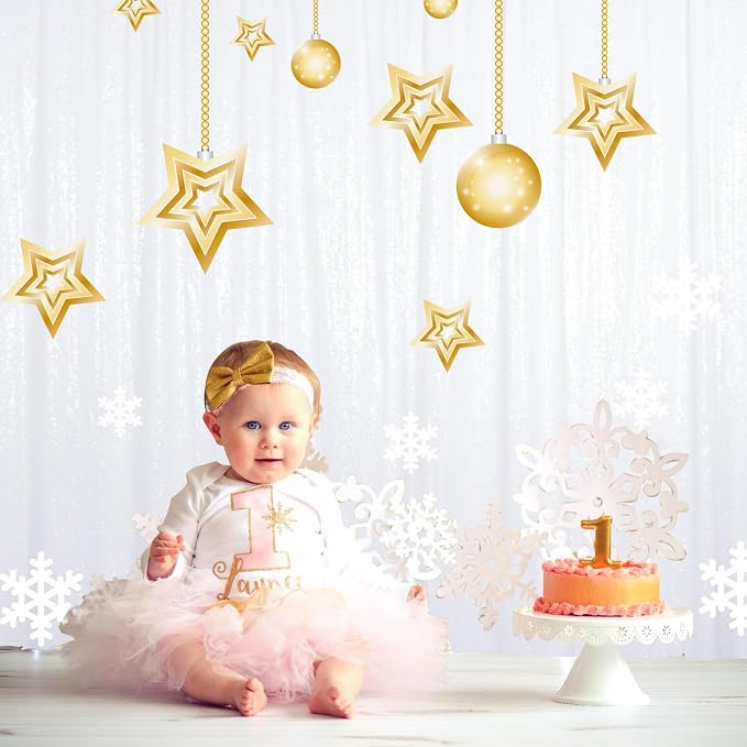 ShinyBeauty Sequin Backdrop White 10x10FT Backdrops - Image 2