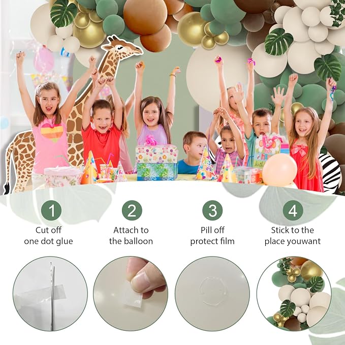 PERPAOL 148pcs Wild One Jungle Lion Balloon Arch Kit - Image 4