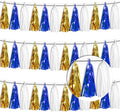 3 Pack Navy-Blue White and Gold Tassel Banner Garland Metallic Foil Fringe by FENGNIAN