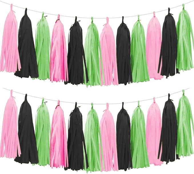 Tissue Paper Tassel Garland Banner, 15 Pack, Party Decorations by AimtoHome