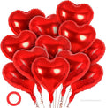 12 Pcs Red Heart Balloons, 18 Inch Heart Foil Balloons Love Balloon Valentine by YOTHORN