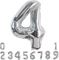 TONIFUL 40 Inch Silver Number 4 Balloon Large Foil 4th Birthday Decorations | by TONIFUL