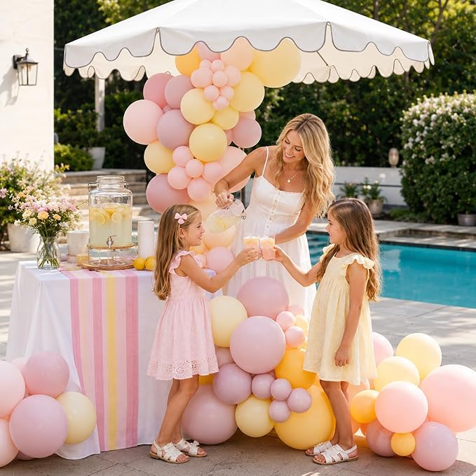 Pink Yellow Balloon, Pastel Light Dusty Pink Yellow Balloon - Image 8