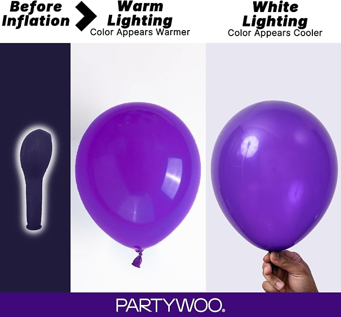 PartyWoo Dark Purple Balloons 123pcs Royal Purple Color 18 12 10 5 Inch | 18 12 - Image 4