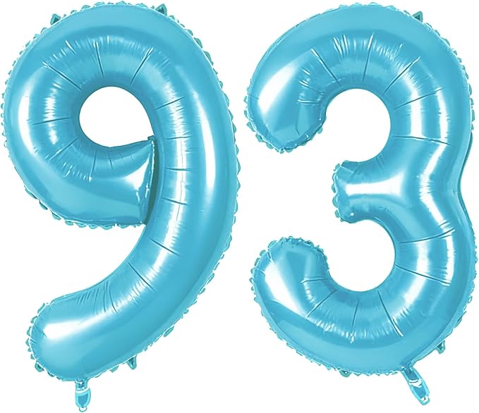 Number 93 Balloons for 93rd Birthday Party Decorations, 0-100 Large No.93 by Joycard