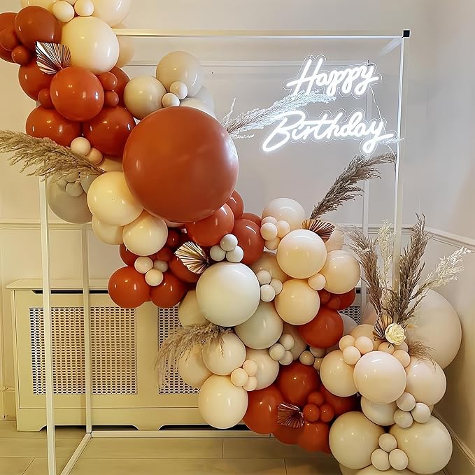 Burnt Orange Gold Balloons 55pcs, 12 Inch Terracotta Burnt Dark Orange Metallic - Image 6