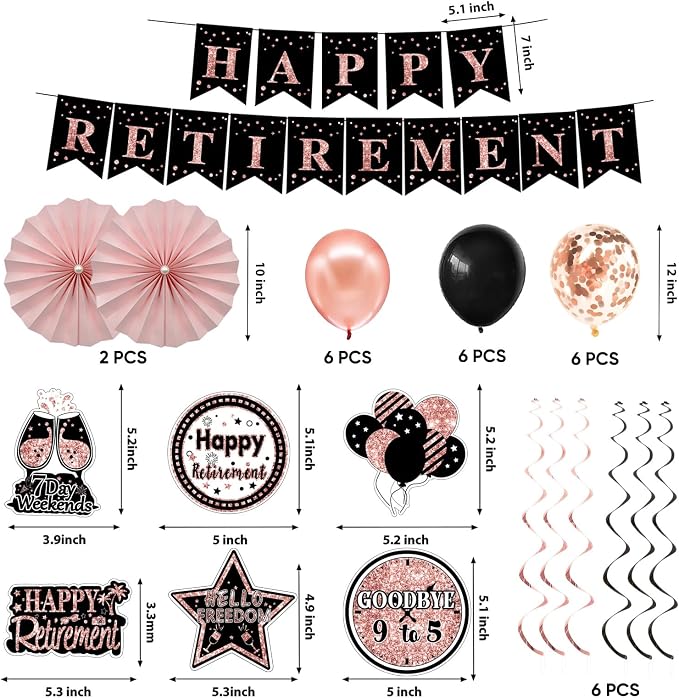 Retirement Party Decorations for Women Rose Gold Retirement Crown and Sash - Image 2