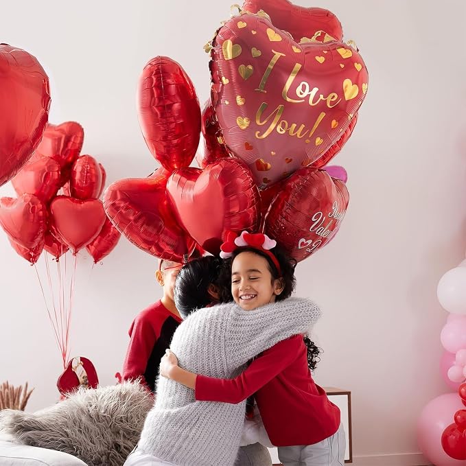 Red Heart Balloons, 18Inch Red Love Helium Polyester Film Balloon - Image 7